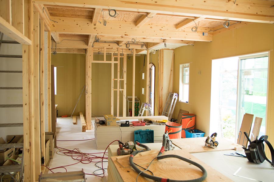 Exposed wires in an under construction home